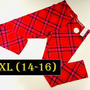 Wonder Nation Leggings Red and Black Checkered - Girls Size XL(14-16)